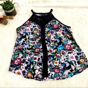 Dressy floral tank top blouse by Nicole Miller